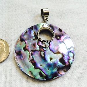 Abalone Pendant with Sterling Silver Clasp