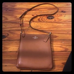 Brown leather Coach crossbody