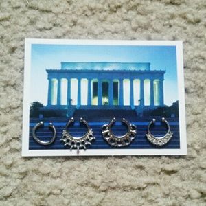 Faux Septum Nose Rings (4 Pack)