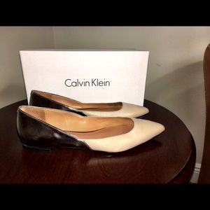 CALVIN KLEIN GALICE POINTED TOE FLATS