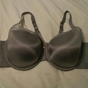 Silver full-coverage lightly-lined bra