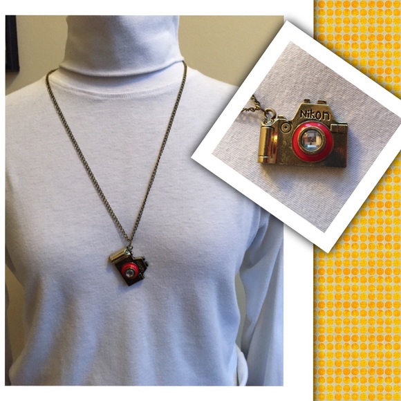 Camera sweater necklace