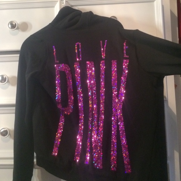 Sparkly black Victoria's Secret fur coat