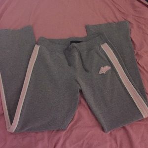 Aeropostale Gray with pink/ white striped sweats