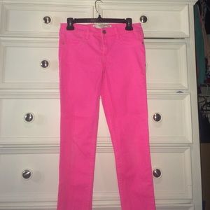 Hot pink skinny jeans