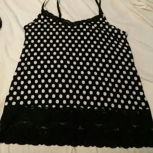 Last chance! Black/white polka dot cami