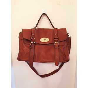 Brown Faux Leather Satchel