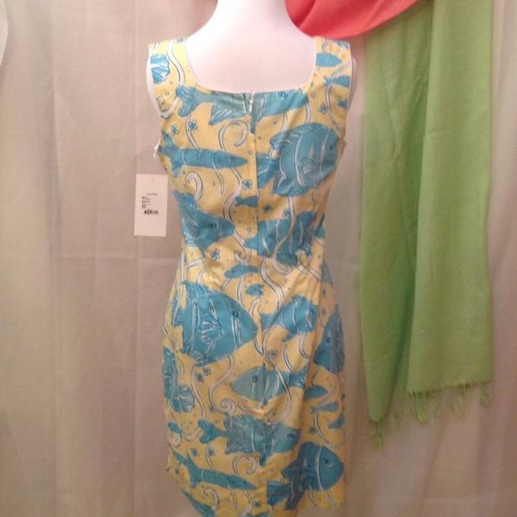 Lilly Pulitzer Krista Shift in Mimosa Yellow/Blue - Picture 3 of 4
