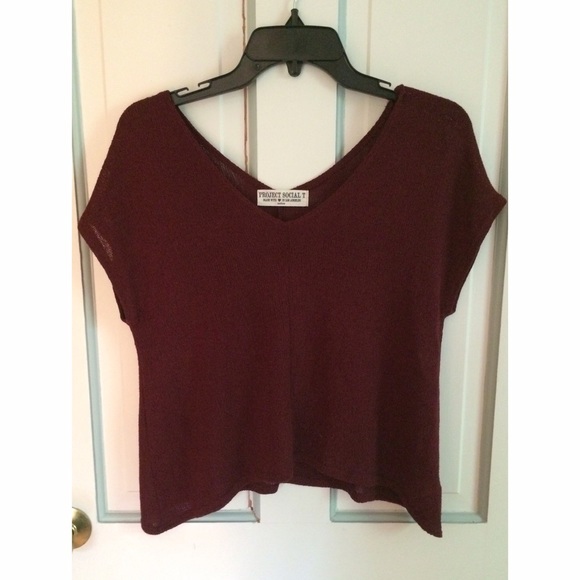 Knit Maroon UO Loose Fashion Tee