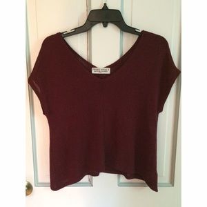 Knit Maroon UO Loose Fashion Tee