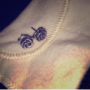 James Avery Silver Rose Earrings