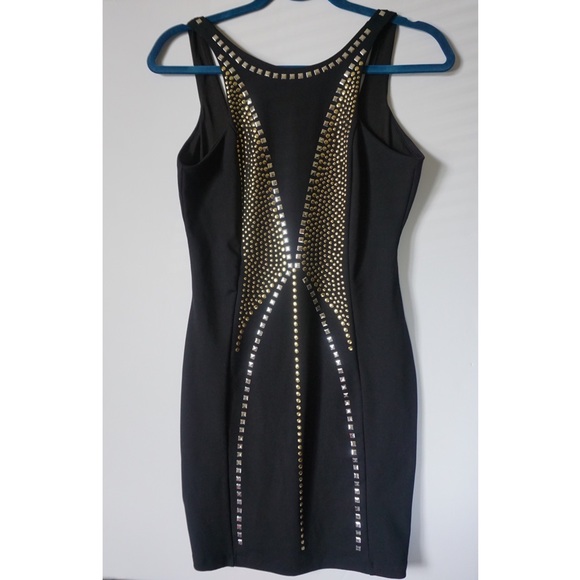 Bebe Dresses Open Back Bebe Studded Dress Poshmark