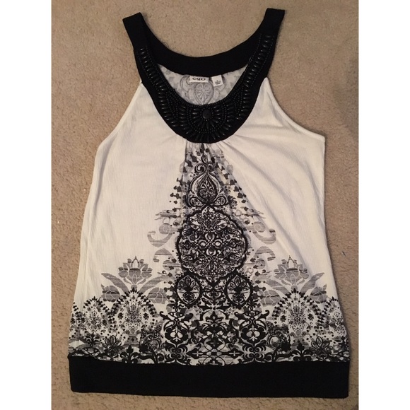 Black and white shirt with embellishment