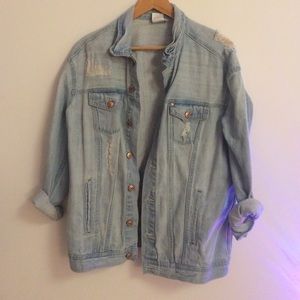 Distressed Light Wash Jean Jacket