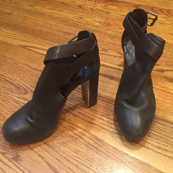 Black cutout booties! Well loved, but so comfy!