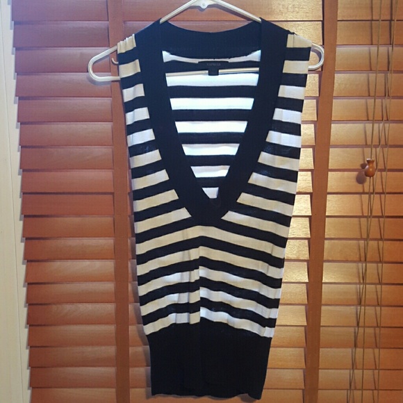Express striped sleeveless top deep plunge - Picture 3 of 4