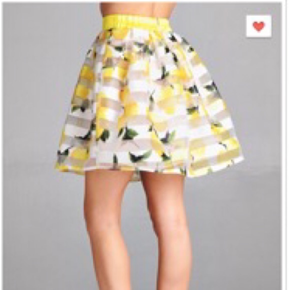 NWT Lemon striped full organza skirt! - Picture 2 of 4