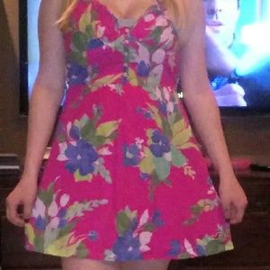 Bright Pink floral dress from Hollister