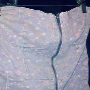 Vintage faded denim zip up dress