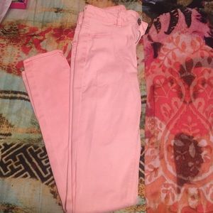 Coral super stretch skinny jeans
