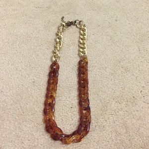 Tortoiseshell and gold link necklace
