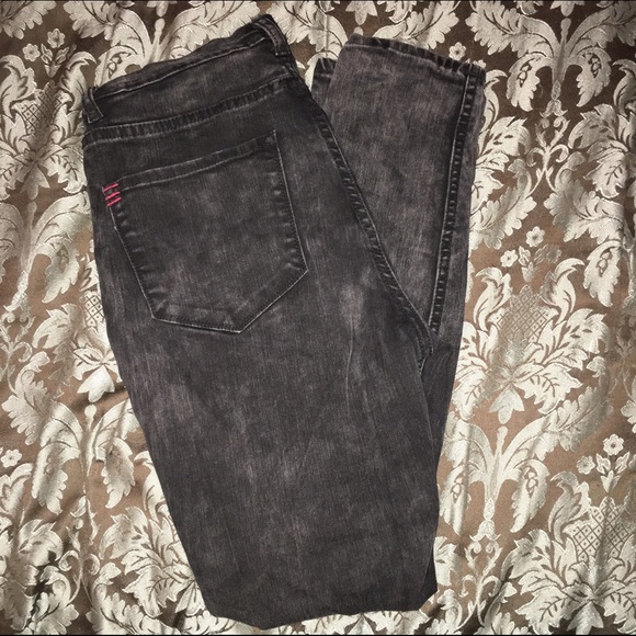 BDG high-rise acid wash black denim