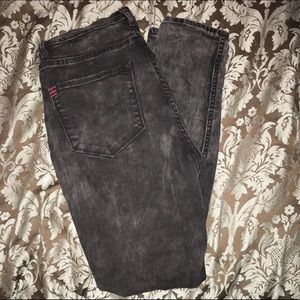 BDG high-rise acid wash black denim