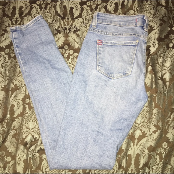 BDG light wash mid-rise denim with rips