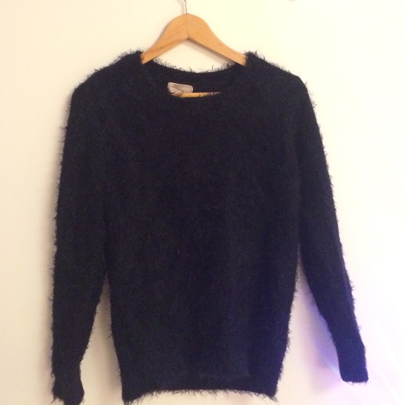 Fuzzy Black Sweater - Picture 1 of 3