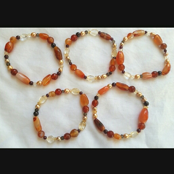SOLD IN BUNDLE 5 Semi-precious Gemstone Bracelets - Picture 3 of 4