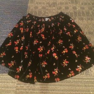 Velvet mini skirt