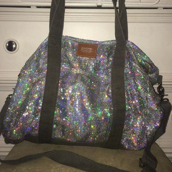 Sparkly Victoria's Secret duffel bag
