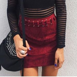 LF Suede burgundy skirt