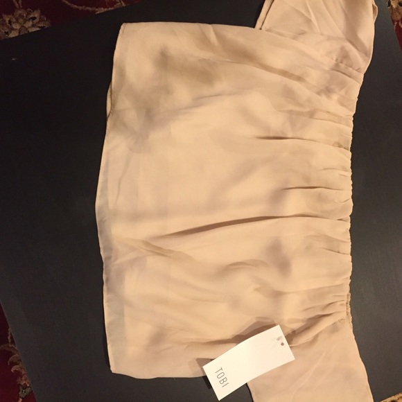 Nude/tan off the shoulder top