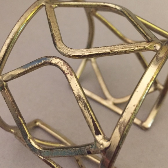 Geometric Gold Bangle - Picture 4 of 4