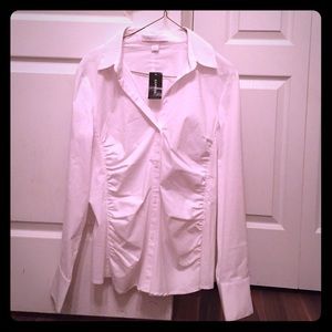 Express White Button Down Blouse