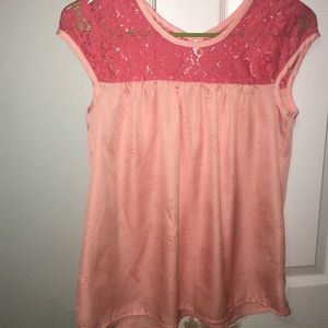 Coral flowy blouse