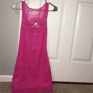 Pink lace bodycon dress