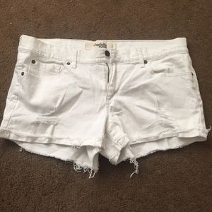 Charlotte Russe destroyed white denim shorts