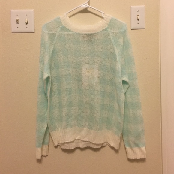 🌙 SALE! ✨ Wildfox Blue Gingham Mini 70's Sweater - Picture 2 of 3