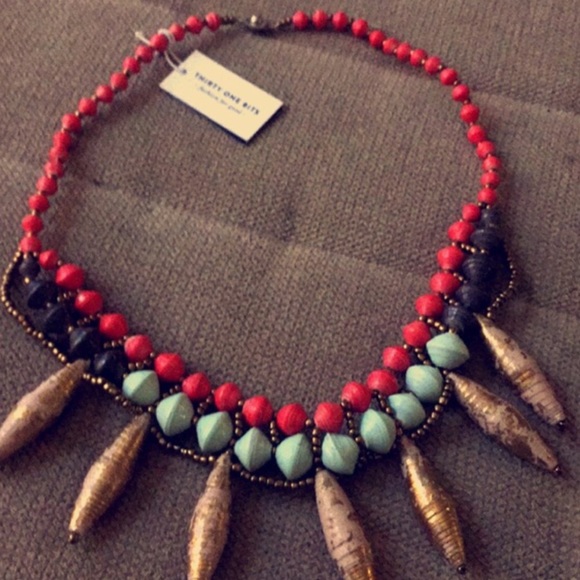 31Bits | Colourful Necklace with Gold Spikes