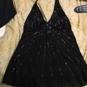 Bebe  black sparkly haulter great for holidays