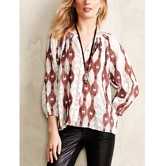 Anthropologie Line & Dot Socompa Peasant Blouse