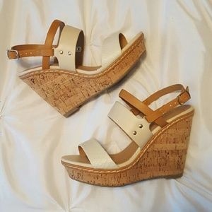 Nude and Brown Wedges