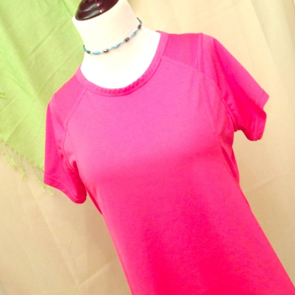 Hot Pink Sport Crewneck Workout Tee.