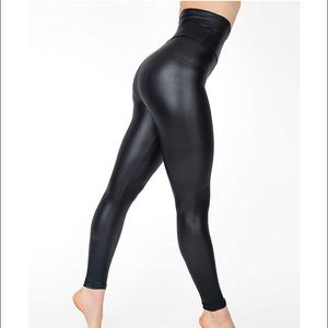 American Apparel Shiny Black High Waisted Leggings