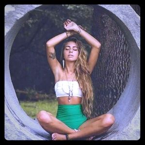 Bandeau top & high waist bottom swimsuit