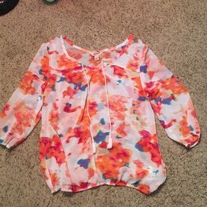 Colorful ,  Sheer ,  half sleeve shirt