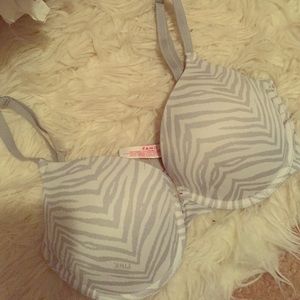 PINK Victoria's Secret Zebra Print Push Up Bra