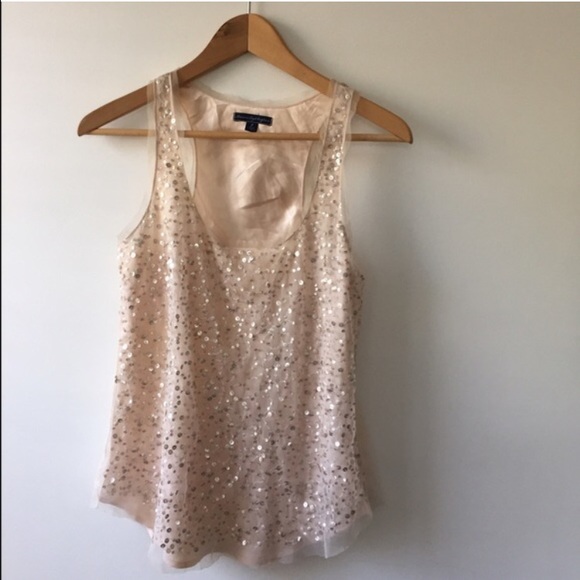 AE sequined blush tank top